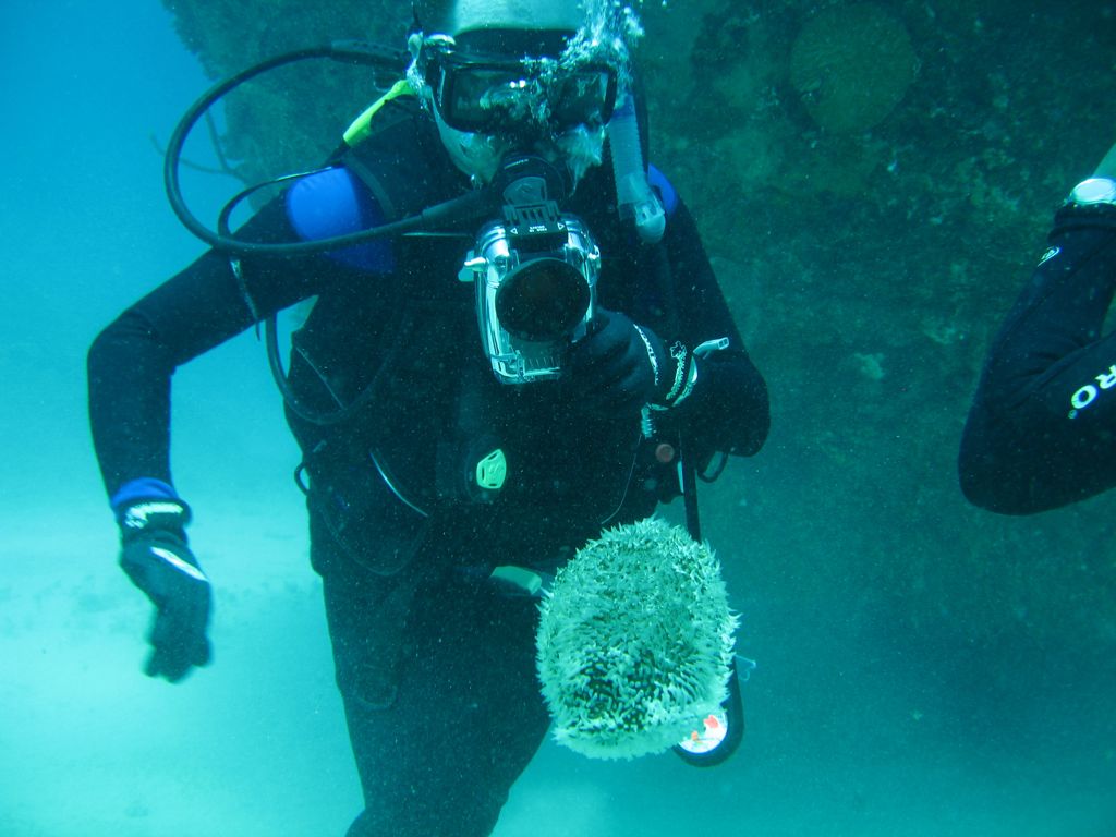 Jason with a Sea Cucumber